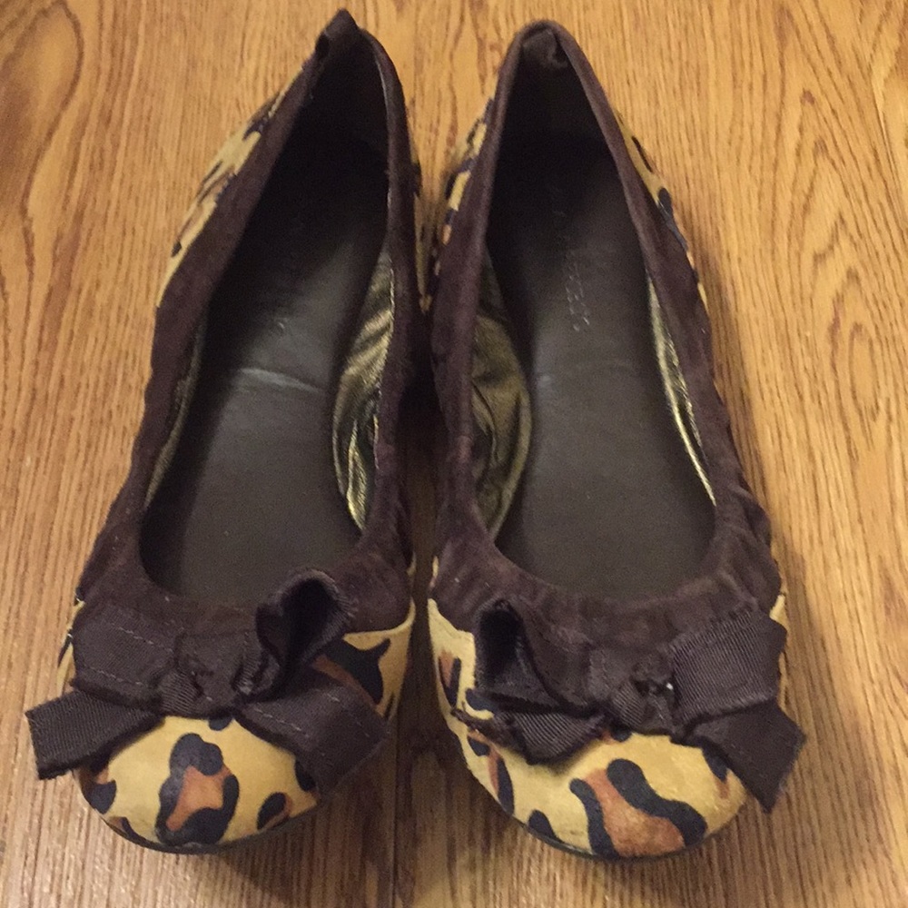 Leopard Print Suede Ballet Flats